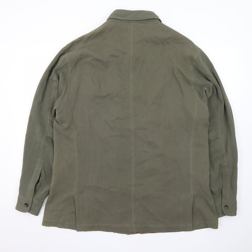 Tommy Bahama Men's Khaki Green XL Silk Wool Button-Up Shirt