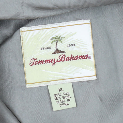 Tommy Bahama Men's Khaki Green XL Silk Wool Button-Up Shirt