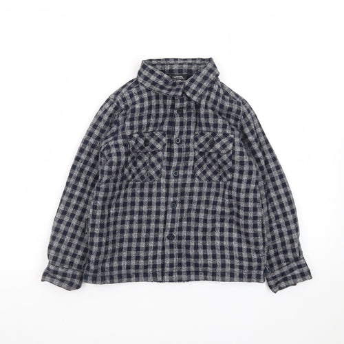 Trespass Boys Blue Checked Flannel Shirt Jacket 5-6 Years Lined Winter