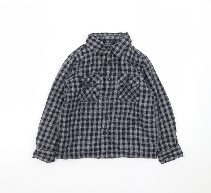 Trespass Boys Blue Checked Flannel Shirt Jacket 5-6 Years Lined Winter