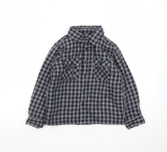 Trespass Boys Blue Checked Flannel Shirt Jacket 5-6 Years Lined Winter