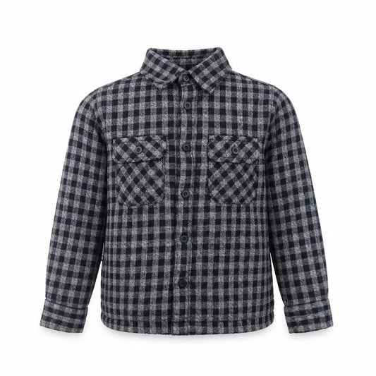 Trespass Boys Blue Checked Flannel Shirt Jacket 5-6 Years Lined Winter