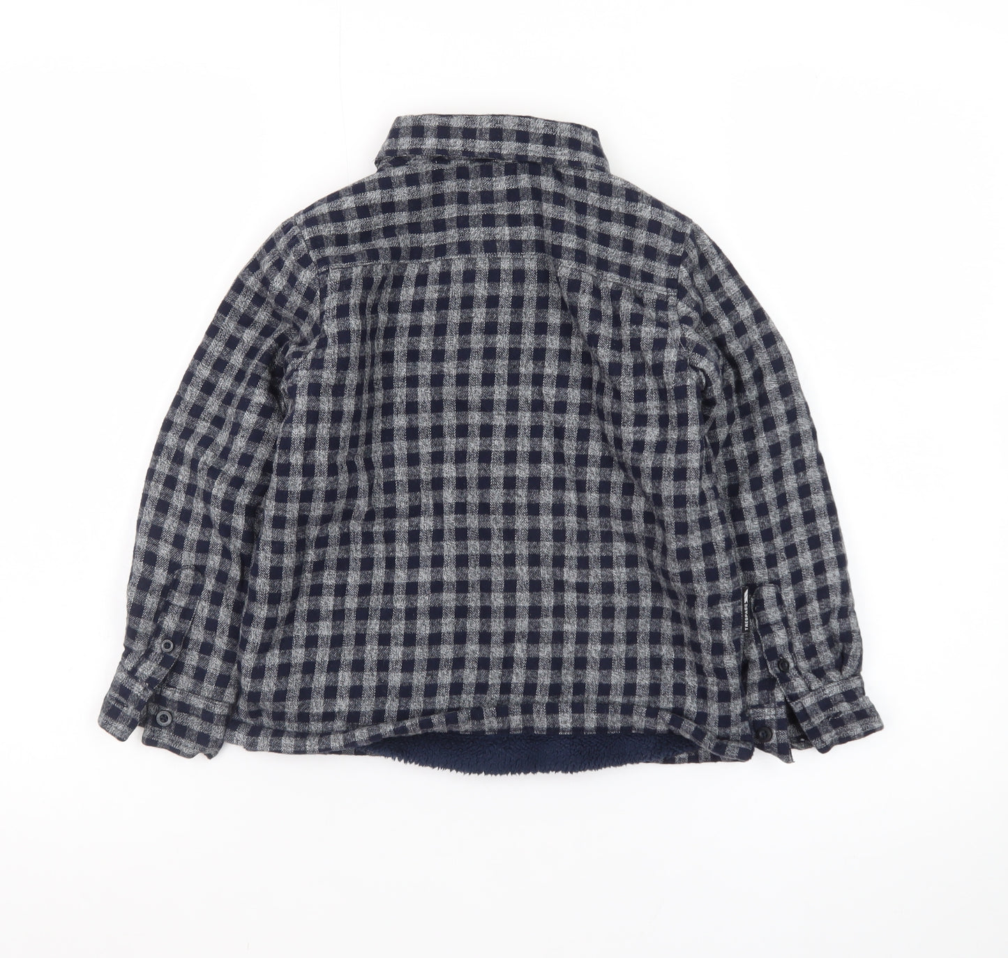 Trespass Boys Blue Checked Flannel Shirt Jacket 5-6 Years Lined Winter