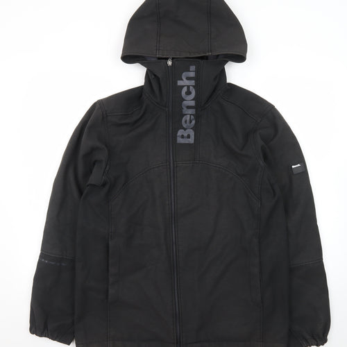 Bench Mens Black Softshell Hooded Jacket Medium Windproof