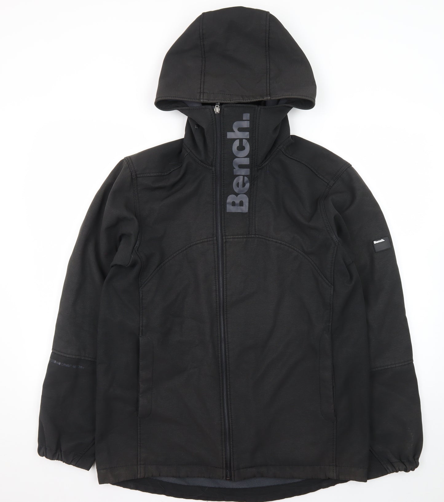 Bench Mens Black Softshell Hooded Jacket Medium Windproof