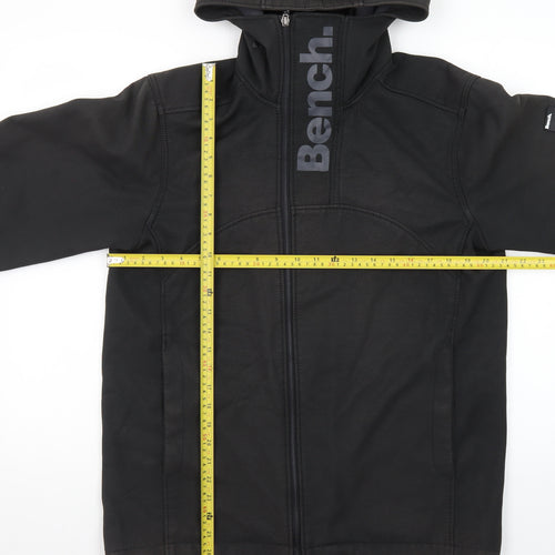 Bench Mens Black Softshell Hooded Jacket Medium Windproof