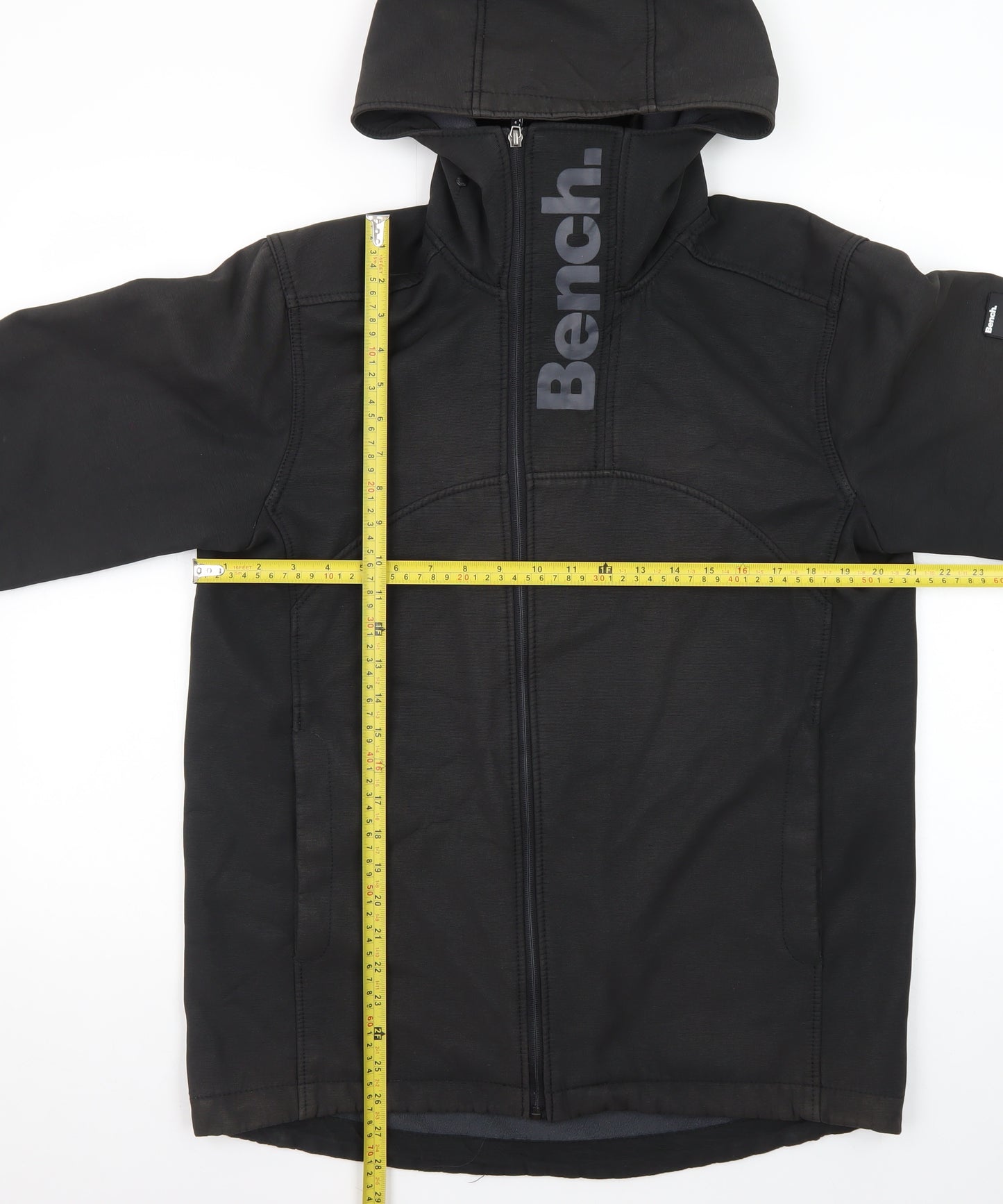 Bench Mens Black Softshell Hooded Jacket Medium Windproof