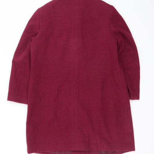 ISLE Women’s Burgundy Wool Blend Mid-Length Overcoat Size 14