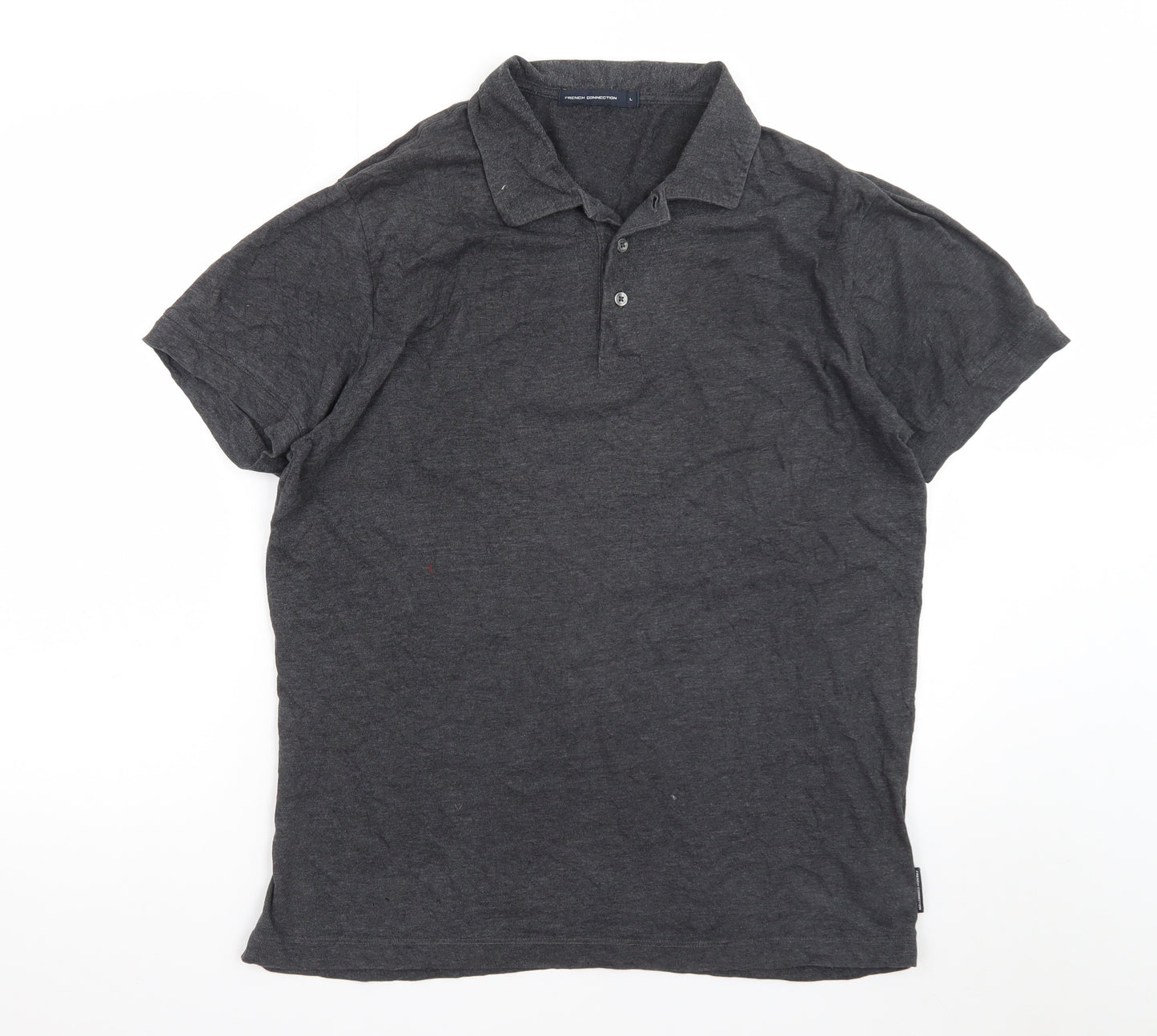 French Connection Men's Grey Cotton Polo Shirt Size L