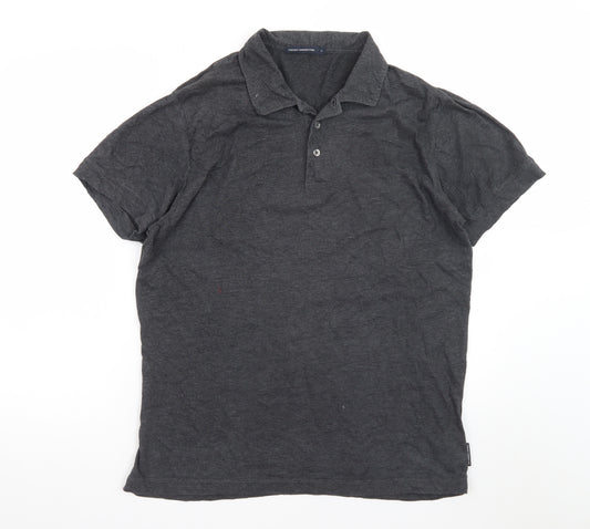 French Connection Men's Grey Cotton Polo Shirt Size L