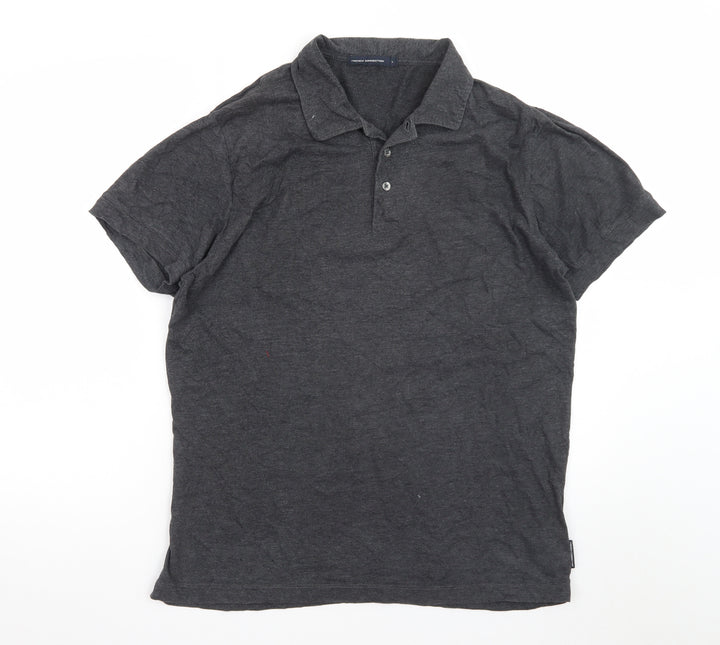 French Connection Men's Grey Cotton Polo Shirt Size L