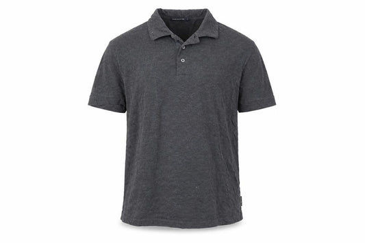 Front view of French Connection Men's Grey Cotton Polo Shirt, size L