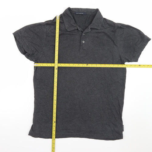 French Connection Men's Grey Cotton Polo Shirt Size L