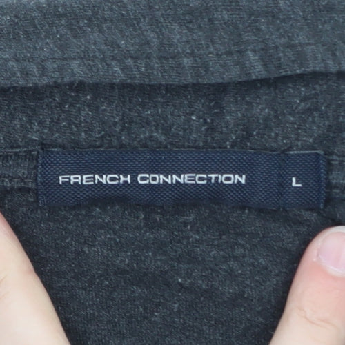 French Connection Men's Grey Cotton Polo Shirt Size L