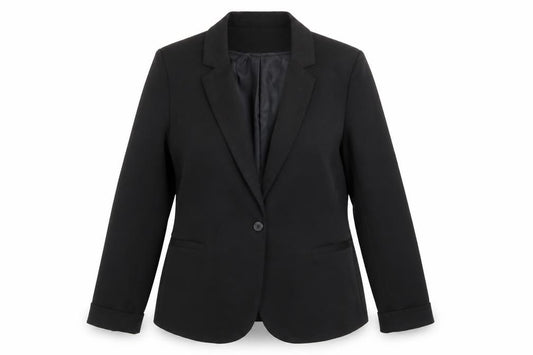 Front view of New Look Women Black UK 18 Classic Single-Breasted Blazer