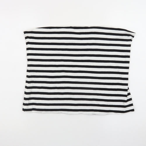 Marks and Spencer Women's Black White Striped Strapless XL Jersey Top