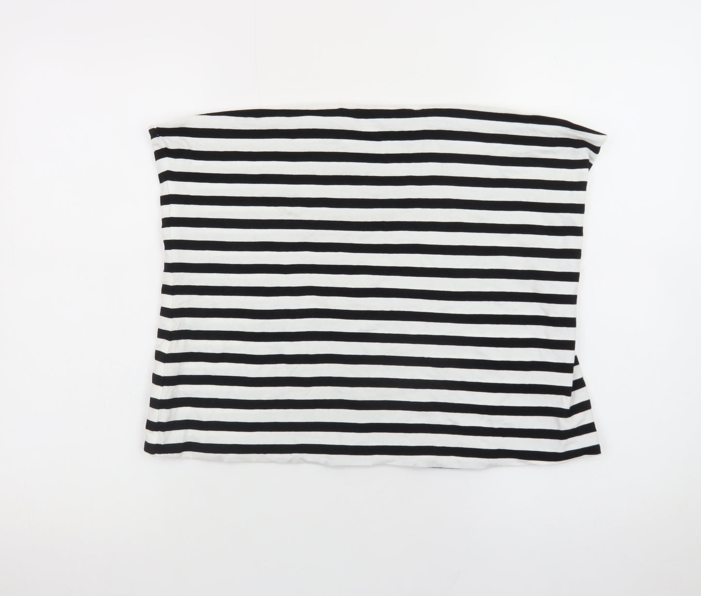 Marks and Spencer Women's Black White Striped Strapless XL Jersey Top