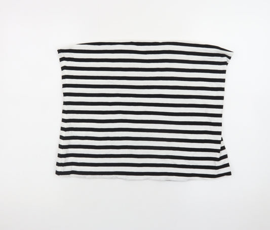 Marks and Spencer Women's Black White Striped Strapless XL Jersey Top