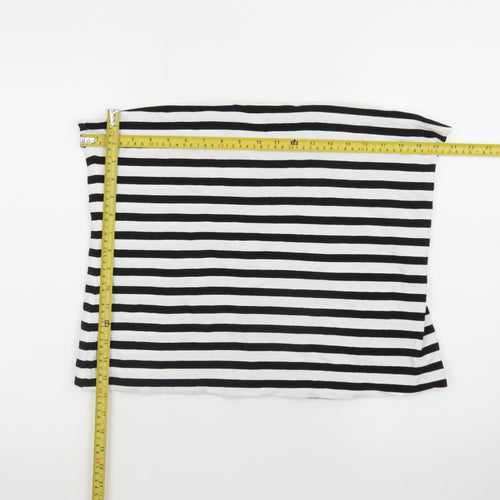 Marks and Spencer Women's Black White Striped Strapless XL Jersey Top
