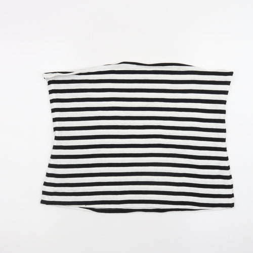 Marks and Spencer Women's Black White Striped Strapless XL Jersey Top