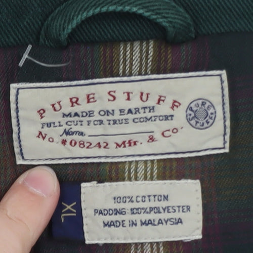 Pure Stuff Men's Green Cotton Lined Work Jacket XL