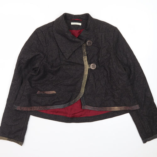 Imprevu Design Women's Brown Herringbone Blazer Jacket Size 12