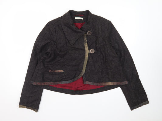 Imprevu Design Women's Brown Herringbone Blazer Jacket Size 12