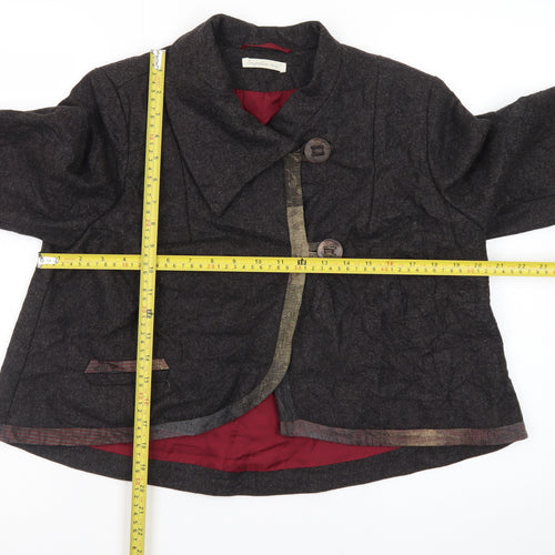 Imprevu Design Women's Brown Herringbone Blazer Jacket Size 12