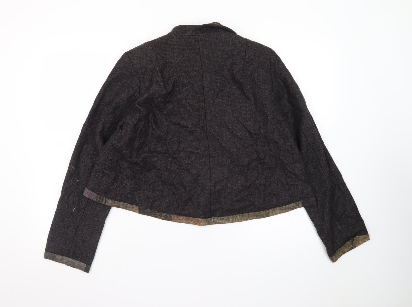 Imprevu Design Women's Brown Herringbone Blazer Jacket Size 12