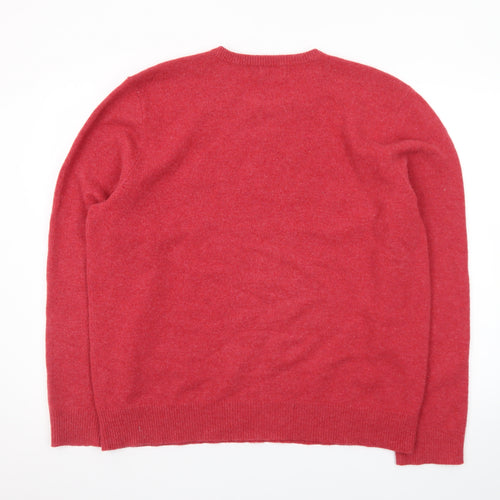 Ralph Lauren Men's Red Wool Crew Neck Pullover Jumper XL