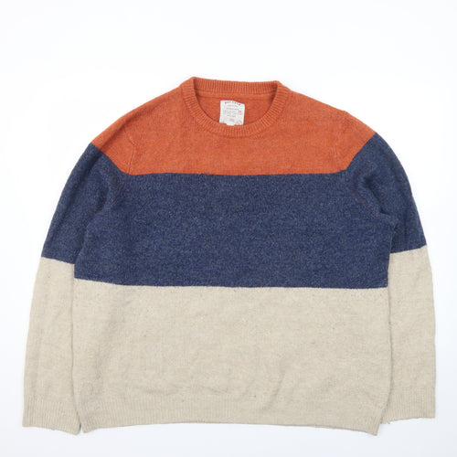 Fat Face Men's Multicoloured Wool Crew Neck Stripe Jumper 2XL