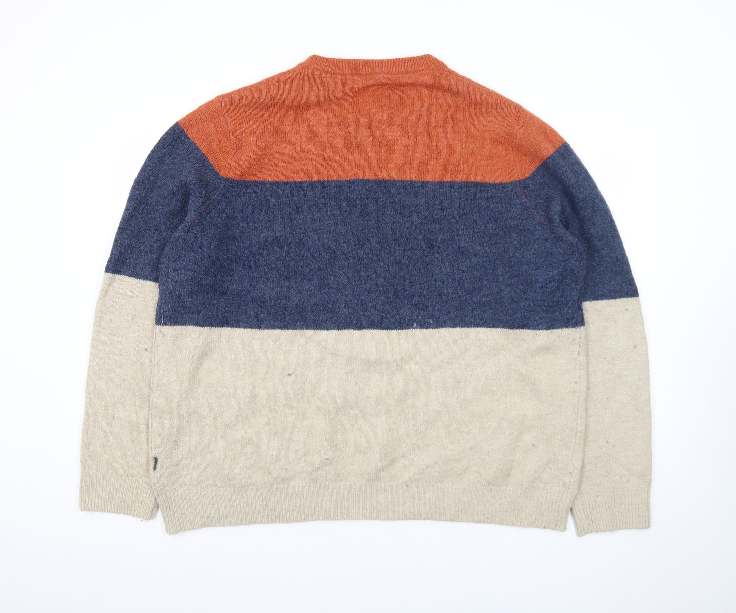 Fat Face Men's Multicoloured Wool Crew Neck Stripe Jumper 2XL