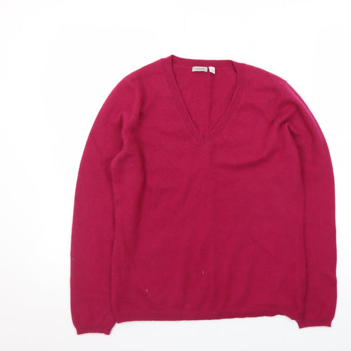 Coercion Men's Red Wool V-Neck Jumper Size M Long Sleeve