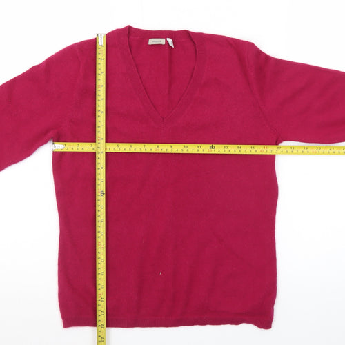 Coercion Men's Red Wool V-Neck Jumper Size M Long Sleeve
