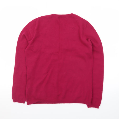 Coercion Men's Red Wool V-Neck Jumper Size M Long Sleeve