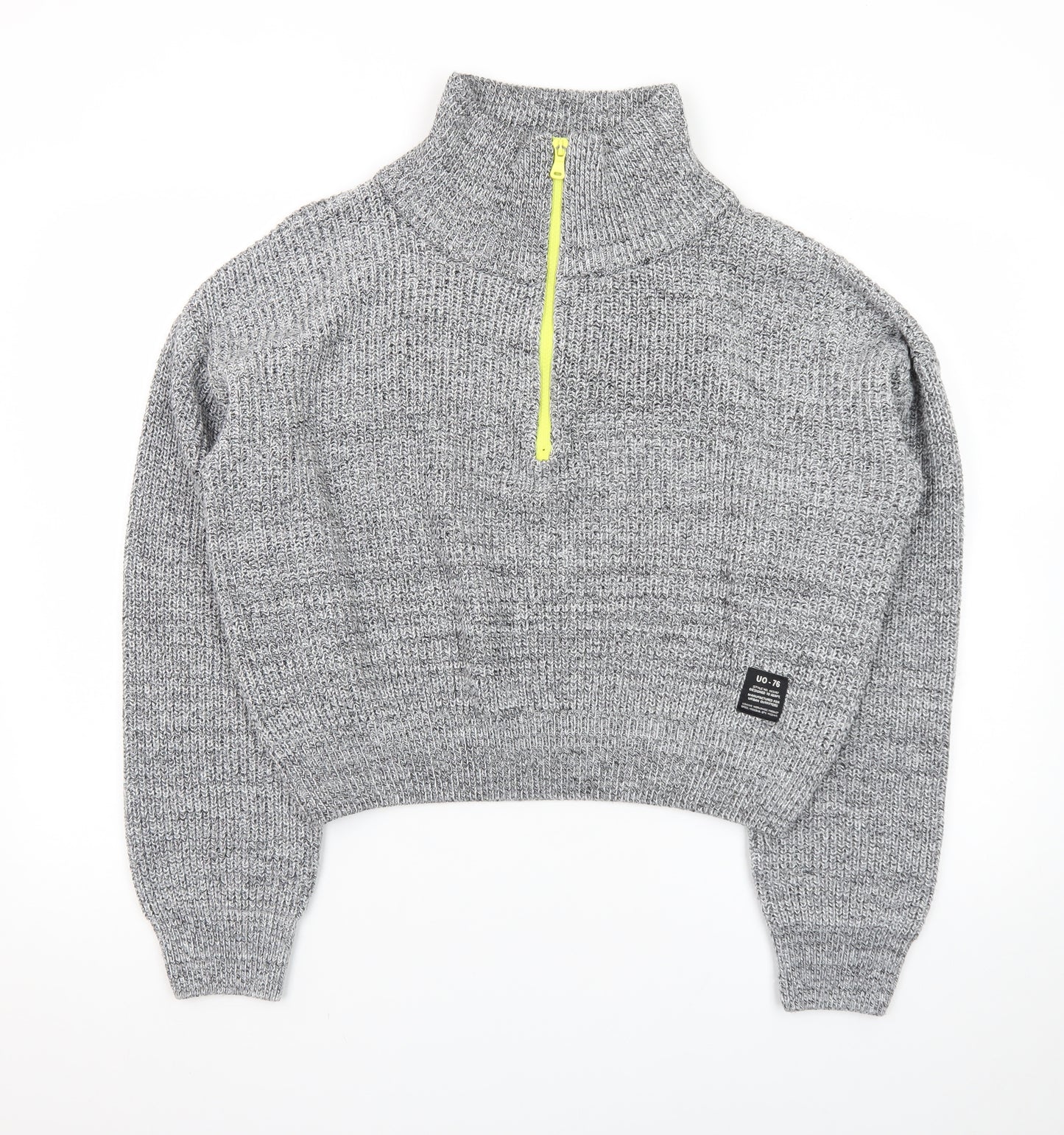 Urban Outfitters Men’s Grey 1/2 Zip High Neck Chunky Knit Jumper M