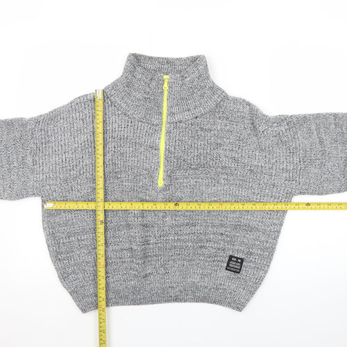 Urban Outfitters Men’s Grey 1/2 Zip High Neck Chunky Knit Jumper M