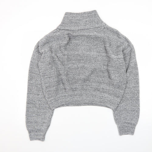 Urban Outfitters Men’s Grey 1/2 Zip High Neck Chunky Knit Jumper M