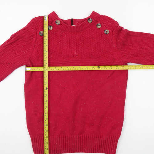 Marks and Spencer Women Red Cable-Knit Jumper Size 10