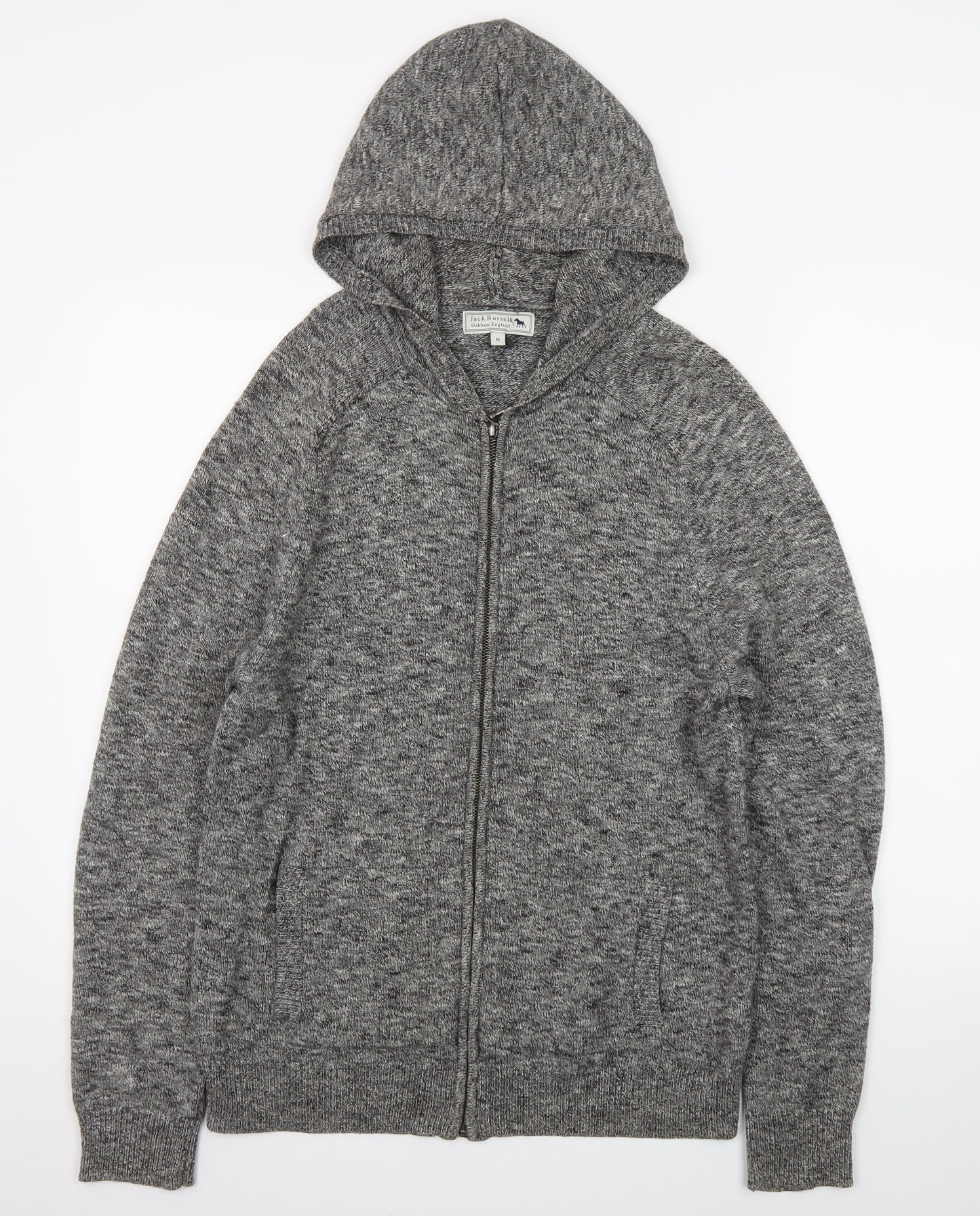 Jack Russell Men’s Grey Cotton Full Zip Hoodie M