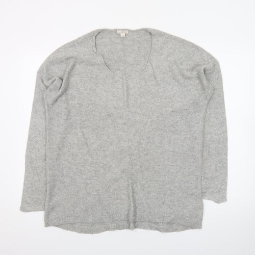 Gap Women’s Grey V-Neck Long Sleeve Knit Pullover Jumper Size L