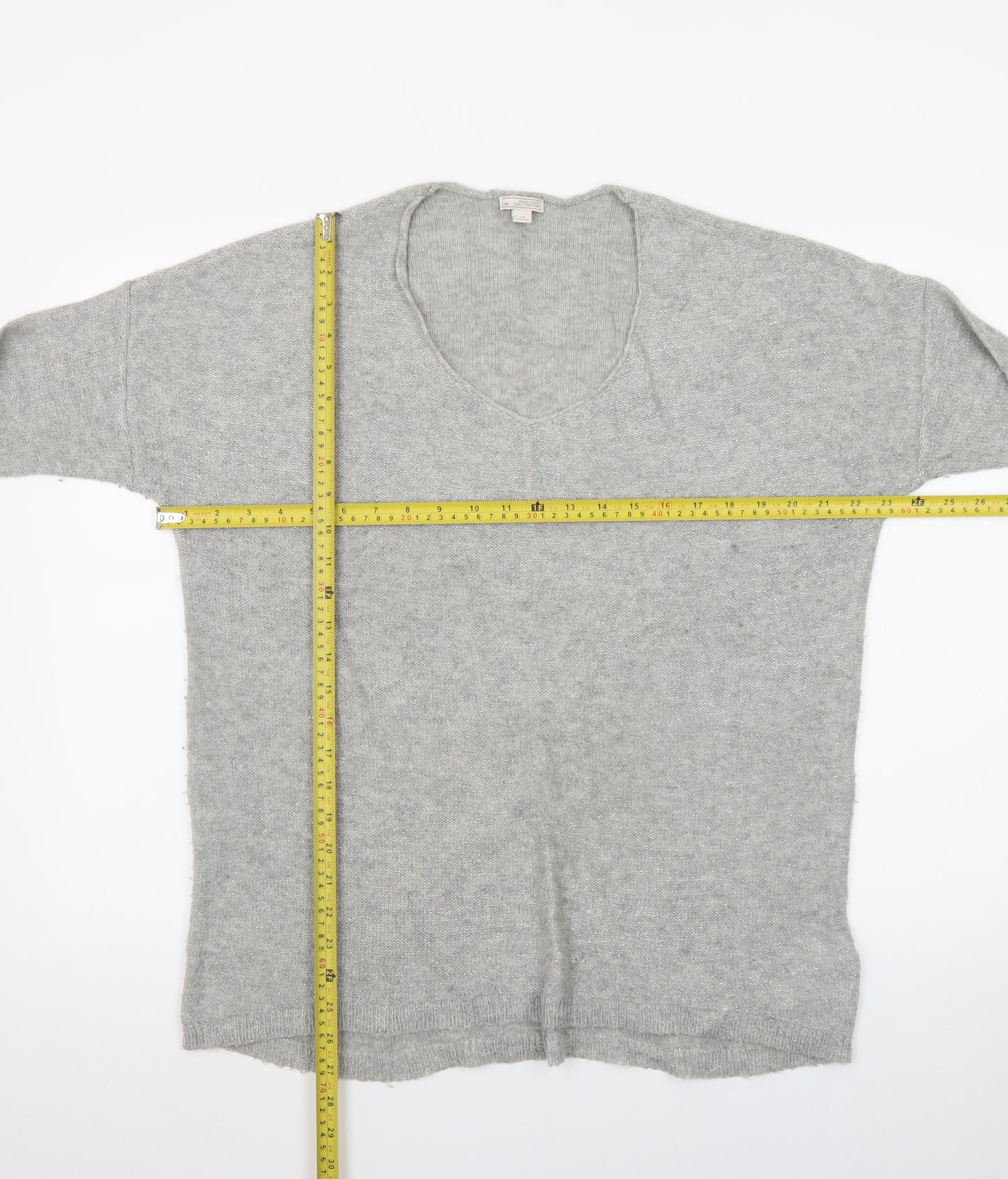 Gap Women’s Grey V-Neck Long Sleeve Knit Pullover Jumper Size L