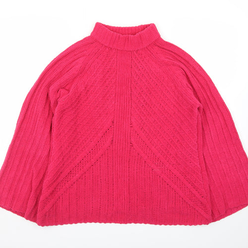 Saint Tropez Women’s Pink Mock Neck Knit Jumper Size M