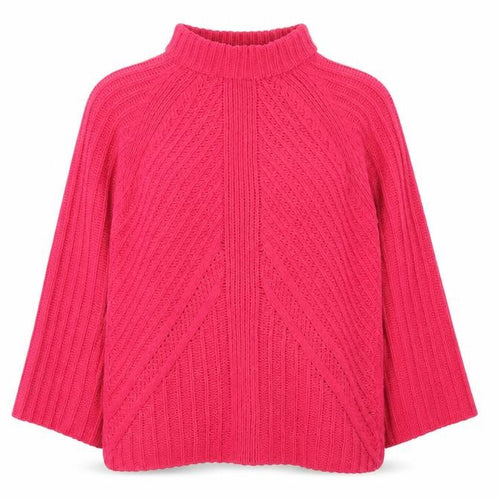 Saint Tropez Women’s Pink Mock Neck Knit Jumper Size M