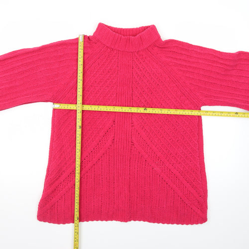 Saint Tropez Women’s Pink Mock Neck Knit Jumper Size M