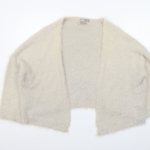 ASOS Women Beige Fluffy Knit Shrug Cardigan Size 8