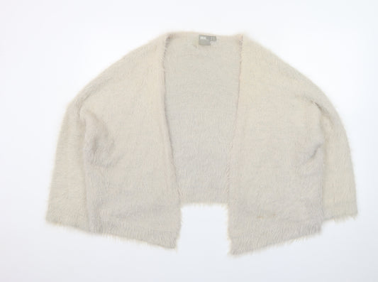 ASOS Women Beige Fluffy Knit Shrug Cardigan Size 8