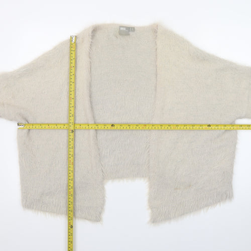 ASOS Women Beige Fluffy Knit Shrug Cardigan Size 8