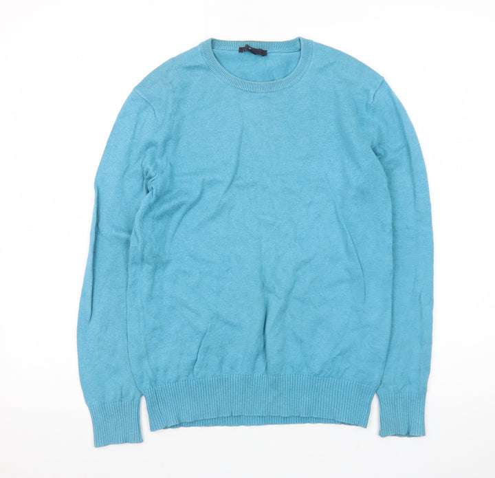 Gap Men's Blue Cotton Crew Neck Pullover Jumper XS