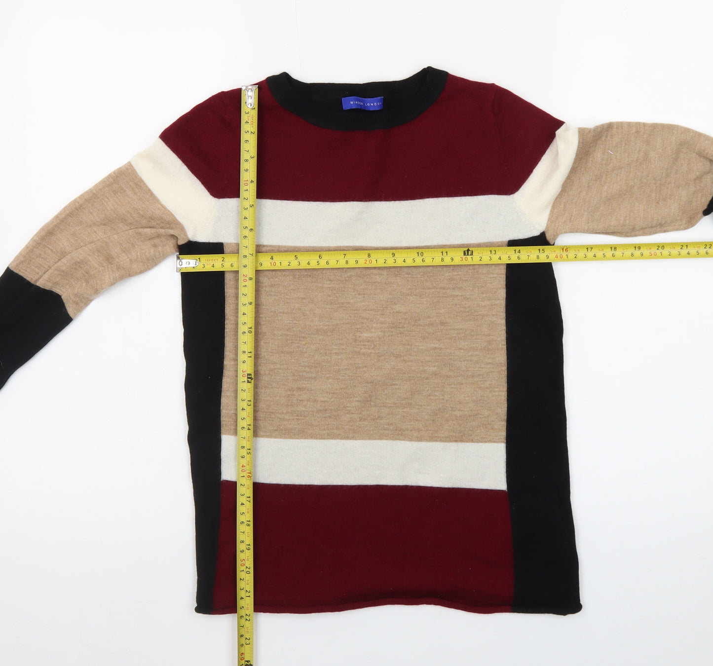 Winser London Women Multicoloured M Merino Wool Striped Jumper
